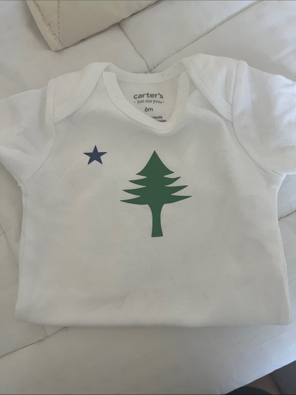 Baby Onesie sz 6 mo Original Maine State Flag